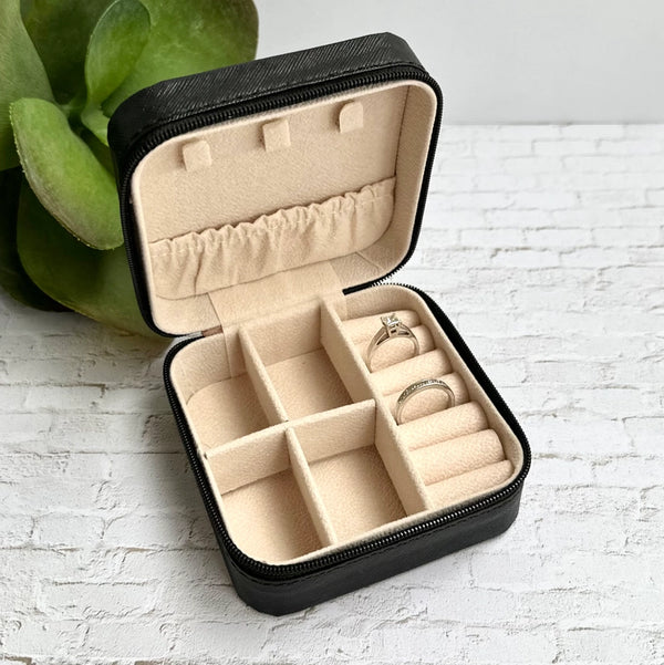 Vegan Leather Travel Jewelry Box