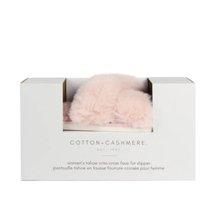 Cotton + Cashmere Criss Cross Plush Slippers