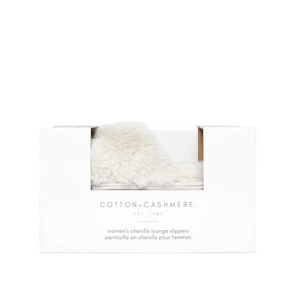 Cotton + Cashmere Criss Cross Plush Slippers