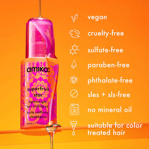 Amika Superfruit Star Lightweight Hair Styling Oil | 50 mL / 1.7 fl oz