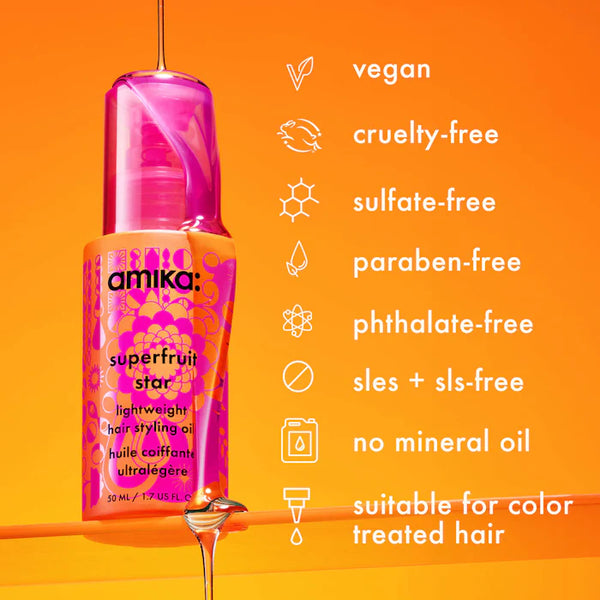 Amika Superfruit Star Lightweight Hair Styling Oil | 50 mL / 1.7 fl oz