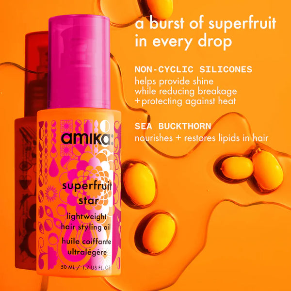Amika Superfruit Star Lightweight Hair Styling Oil | 50 mL / 1.7 fl oz